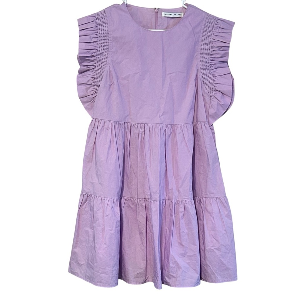 English Factory Layered Ruffles Mini Dress Lavender See Measurements Women’s